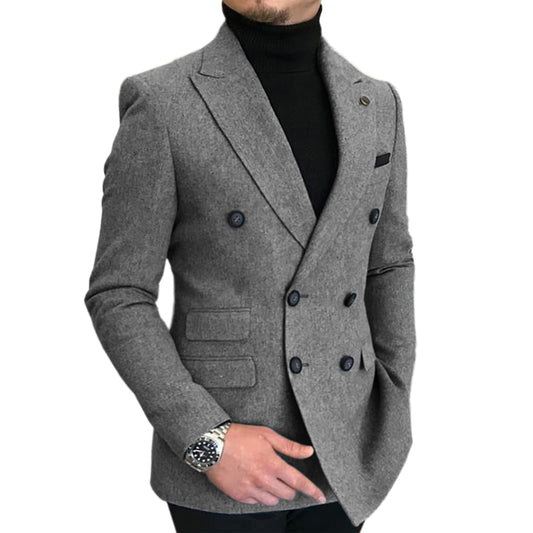 Nieuwe bordeaux rood grijze revers smoking heren slim fit pakken