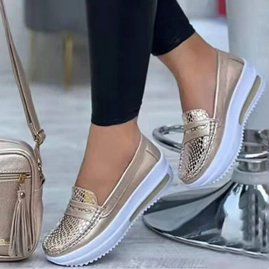 gold sneakers