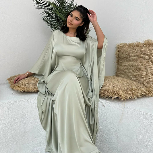 Butterfly Abaya Inside Belt Muslim Party Long Dress Plain Abayas for Women Dubai Turkey Islamic Clothing Ramadan Eid Kaftan Robe