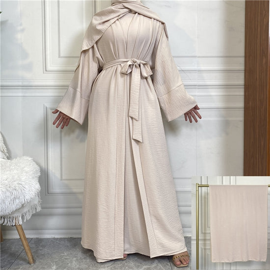 beige with scarf
