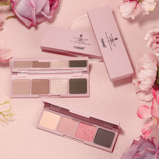 4 kleuren glitter mat oogschaduwpalet